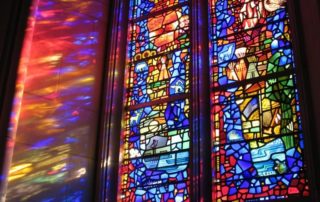 beautiful stained glass window in church