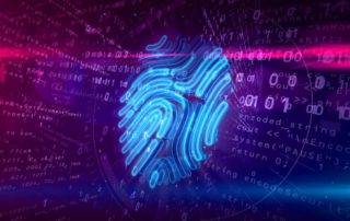 Cyber protection by fingerprint on digital background